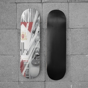 Mixed media design skateboard uniek kunst aan de muur decor skate deck voor muurbevestiging met origineel kunstwerk modern interieur &quot;marlboro&quot;