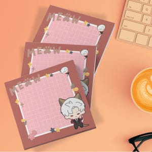 Sylus Love and deepspace Post-It Sticky Notes, cute sylus memo notepad, decorative stationery paper, cute Stationery, zayne, xavier, rafayel