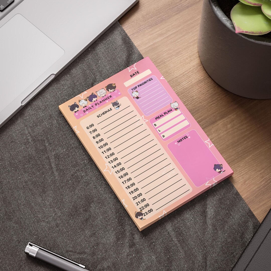Love and Deepspace Adhesive Notes, Cute Lads Kitten Notepad, Love and ...