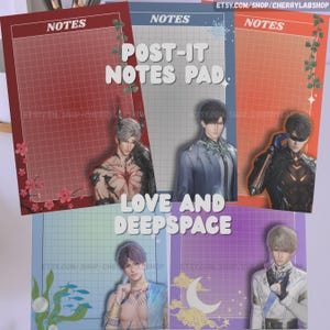 Sylus Love and deepspace Post-It Notes, sylus notepad,stationery,cute stationery, zayne, xavier, rafayel,caleb,lads,zayne post-it,sylus lads