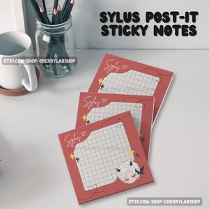 Sylus Love and deepspace Post-It Sticky Notes, cute sylus memo notepad, decorative stationery paper, cute Stationery, zayne, xavier, rafayel