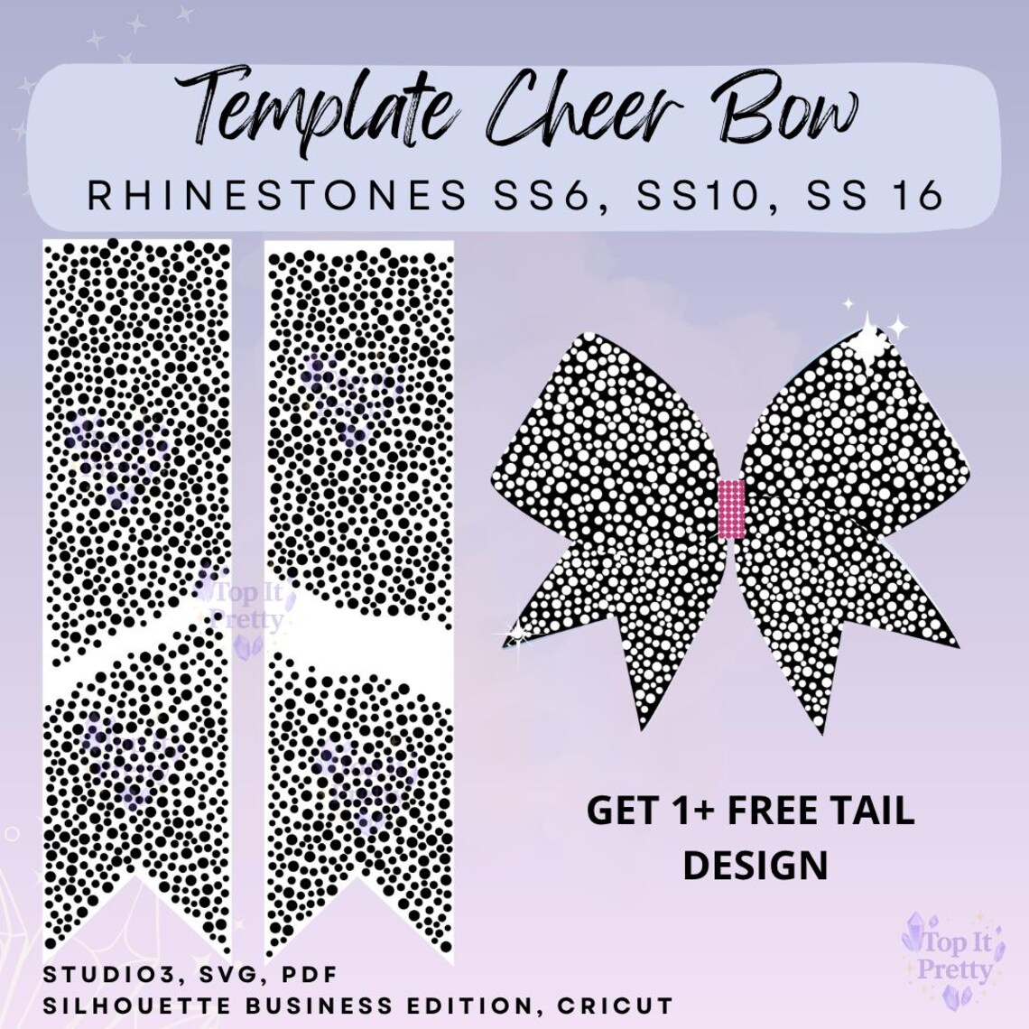 FULLY Rhinestone Cheer Bow Template SS6 SS10 SS16 Digital Download