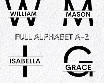 Split Monogram SVG Bundle: Classic Alphabet Clipart (Digital Download)