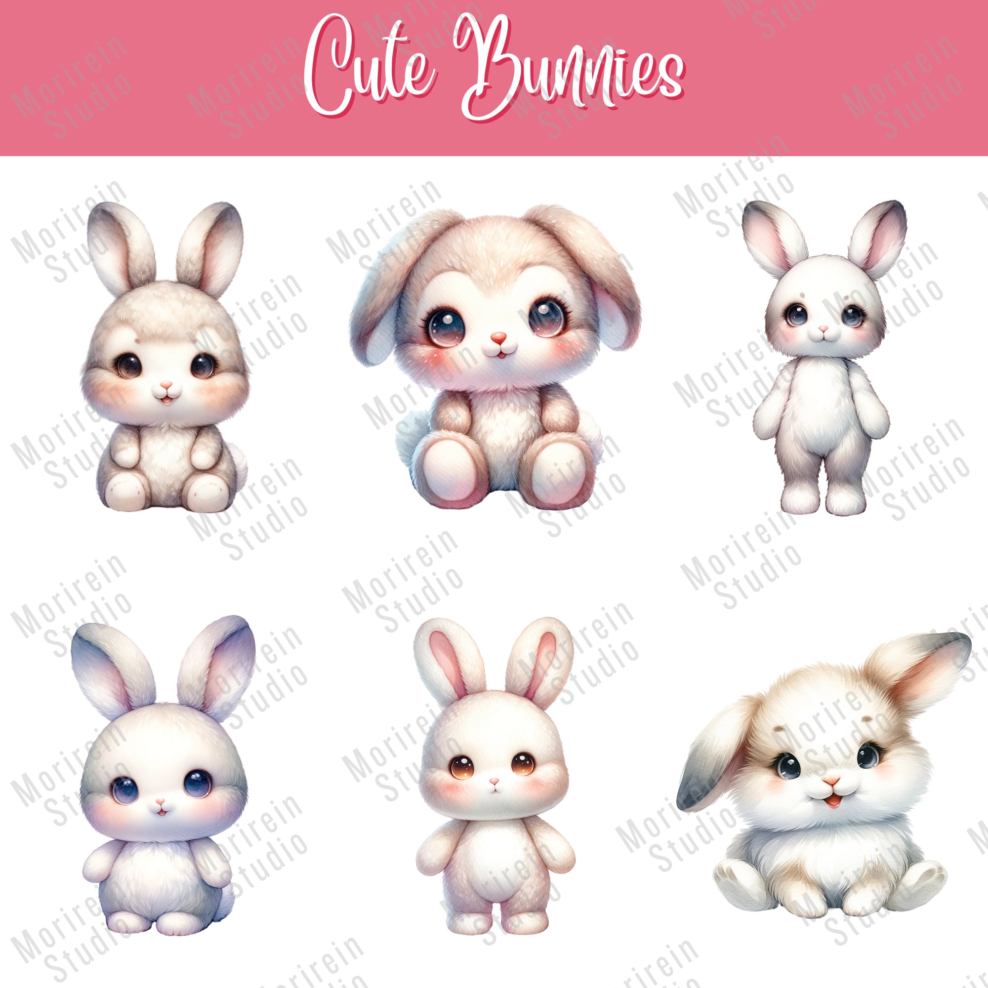 Cute Bunny Clipart 32 PNG Watercolor Cute Bunnies Clipart Baby Bunny ...