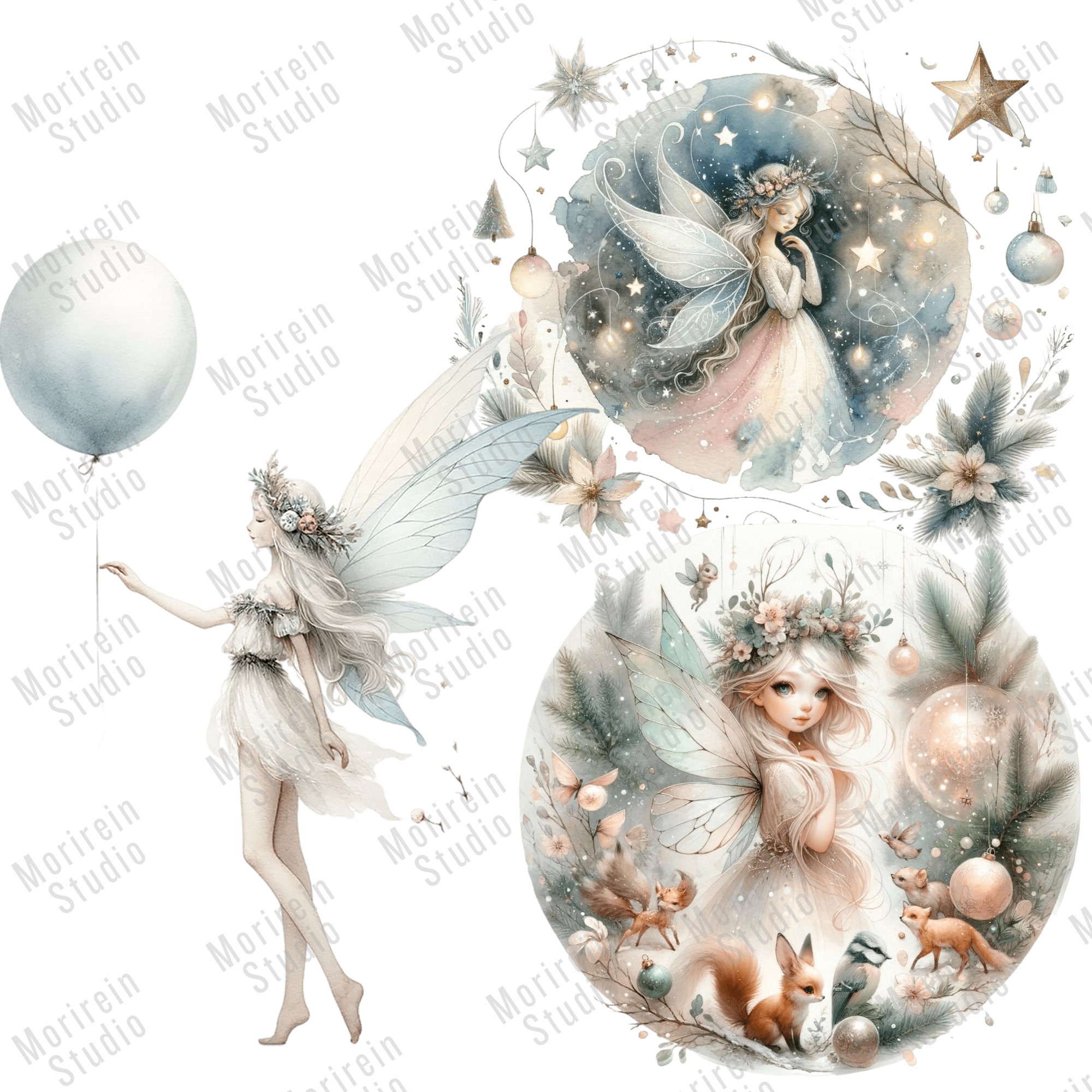 Forest Fairy Clipart 30 PNG Watercolor Fairy Art Fantasy Woodland Nymph ...