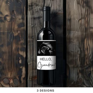 Anúncio de bebê exclusivo | Anúncio de bebê dos avós | Modelo de rótulo de champanhe | Modelo de rótulo de vinho | Modelo de rótulo de vinho para bebê a caminho