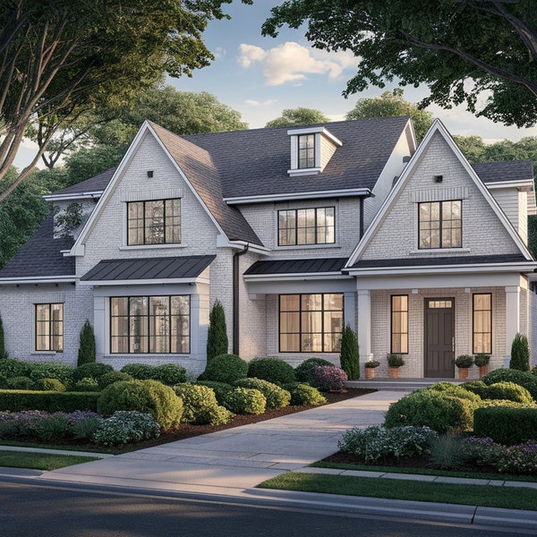 Exterior House Rendering, Digital Visualization Remodel, Curb Appeal, Architectural Color