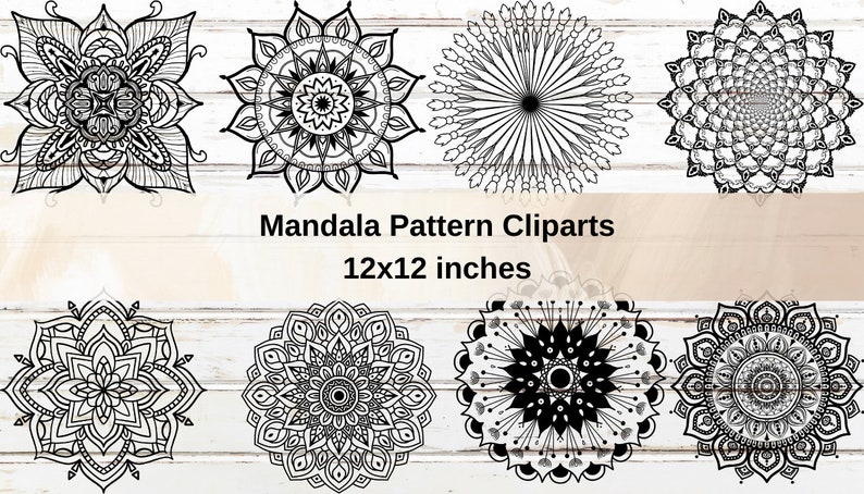 Printable Mandala Pattern Outline SVG and PNG Kit, Neutral, Boho SVG ...