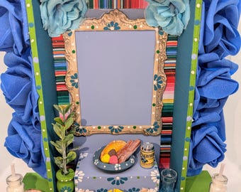 Dia de Muertos Shadow Box: Wooden Altar Nicho