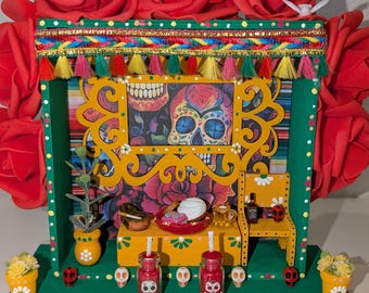 Dia de Muertos,Day of the Day,Wooden Altar,Shadow Box,Nicho,Ofrenda,Recuerdame