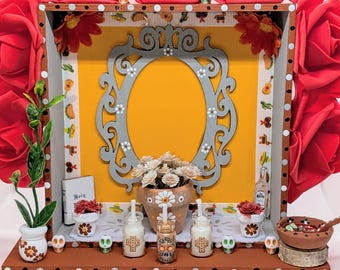 Dia de Muertos,Day of the Day,Wooden Altar,Shadow Box,Nicho,Ofrenda,Recuerdame
