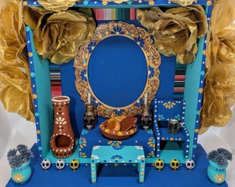 Dia de Muertos Shadow Box: Wooden Altar Nicho