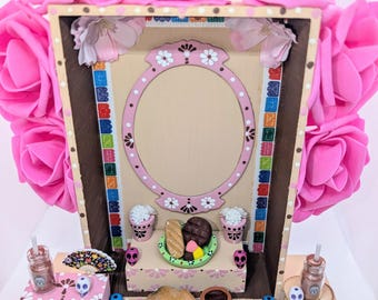 Dia de Muertos,Day of the Day,Wooden Altar,Shadow Box,Nicho,Ofrenda,Recuerdame