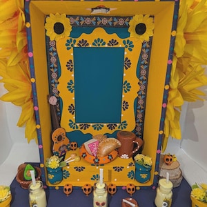 Day of the Dead Altar, Wooden Shadow Box Nicho, Ofrenda/Mini Altar