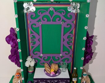 Dia de Muertos Wooden Altar, Nicho, Ofrenda Shadow Box