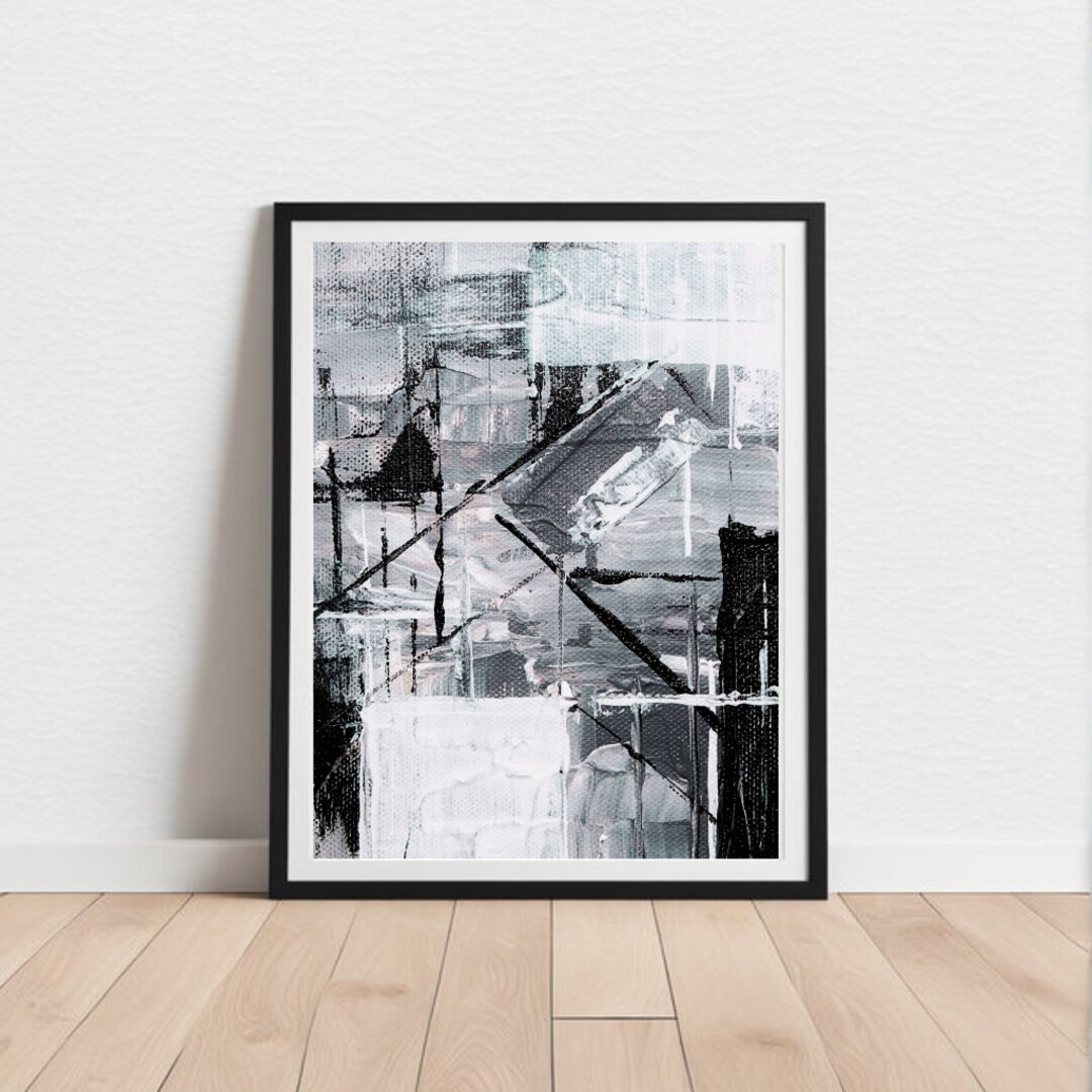 Modern Abstract Geometric Art Download Chic Monochrome Home Decor ...