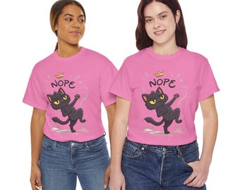 Nope Cat Shirt ,Black Cat T Shirt ,Funny Cat Lover  Gift