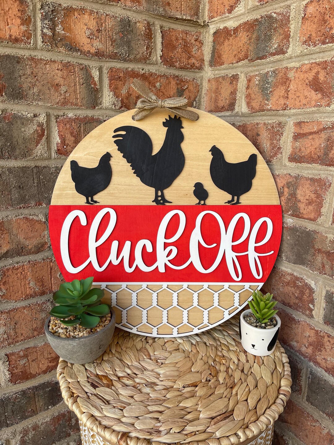 Cluck off Door Hanger Chicken Door Hanger Rooster Door Etsy