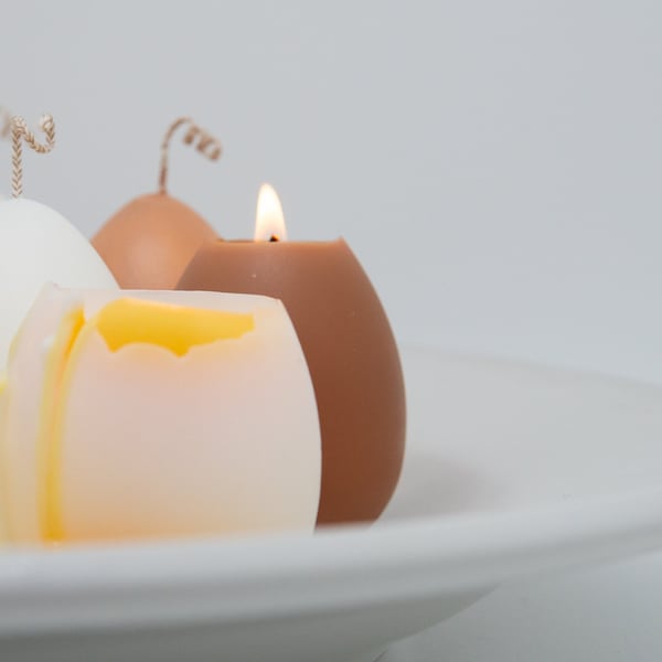 Egg Candle | Easter Candle | Realistic Egg-Shaped Candle with Hidden Colors