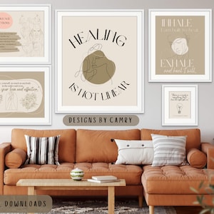 7 Mental Health Quotes Set Therapist Office Decor Art Chic and Warm Colored Artsy Therapy Wall Print Bundle