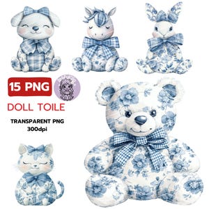 Toile Chinoiserie Nursery Clipart, Blue Toile Clipart, Blue Baby Shower, Baby Toys, French Toile De Jouy, Clipart for Commercial Use