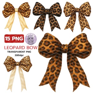 Clipart de lazo de leopardo: Guepardo coqueto PNG (Descarga digital)