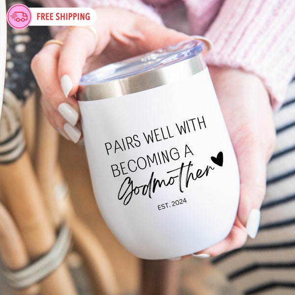 Godmother Proposal Gift, Godfather Proposal Gift, Godparents gift, Gift for Godmom, Tumbler Gift for Godmother, Gift for Nina, Wine Glass