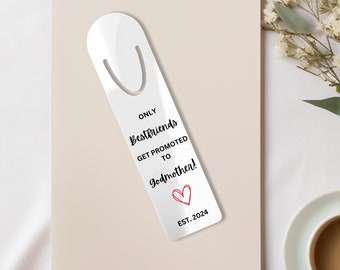 Godmother proposal gift, Personalized Bookmark, gift for godmother, book lover, gift box, Cute Bookmark, gift for nina, godparent gift, book