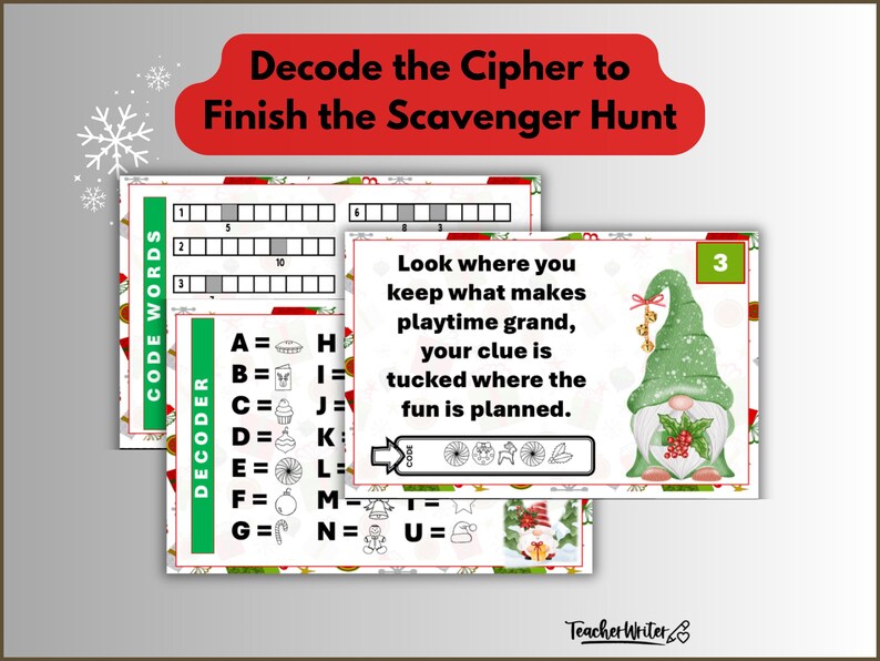 Christmas Indoor Scavenger Hunt Gnome Hide and Seek, Kids Theme Party ...