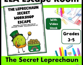 St. Patrick's Day Escape Room for Kids, Leprechaun Workshop (Printable PDF)