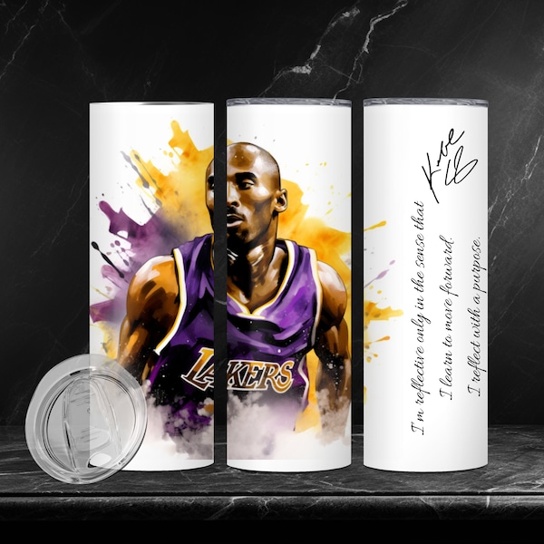 Kobe Bryant 20oz Sublimation Tumbler Wrap, Straight Tumbler Wrap PNG design, Instant Download, Motivational Quote, Basketball Passion