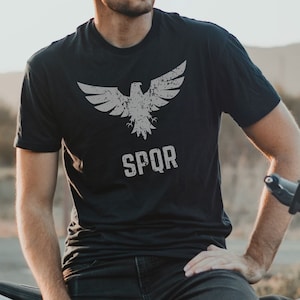 SPQR/Roman Empire/Thinking about the Roman Empire/Distressed Tshirt/Gifts for Him/Manly Gifts/Roman Empire tshirt