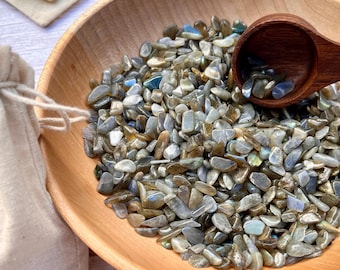 Labradorite Polished Crystal Chips | 1 oz Scoop | 0.25–0.50 Inch