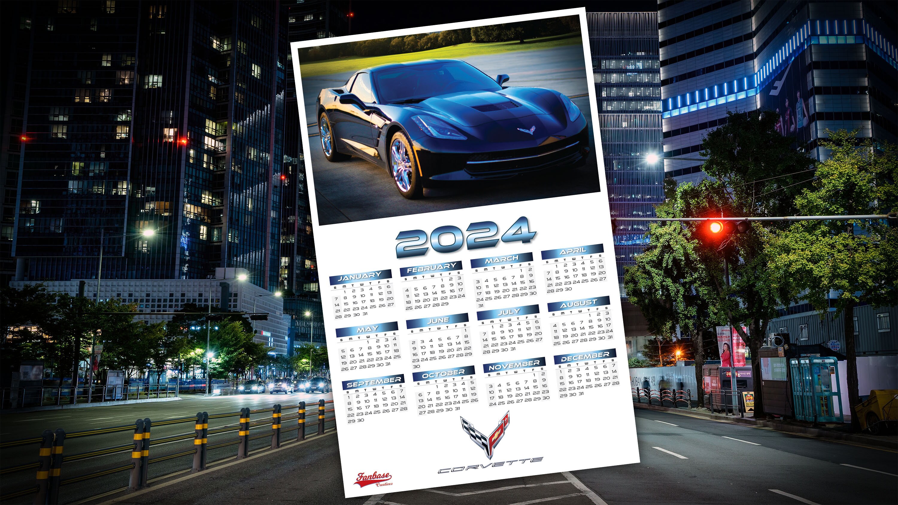 2024 Corvette Printable Calendar Digital Download - Etsy Canada