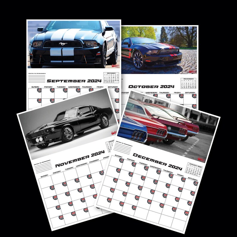 2024 Mustang Printable Calendar Etsy