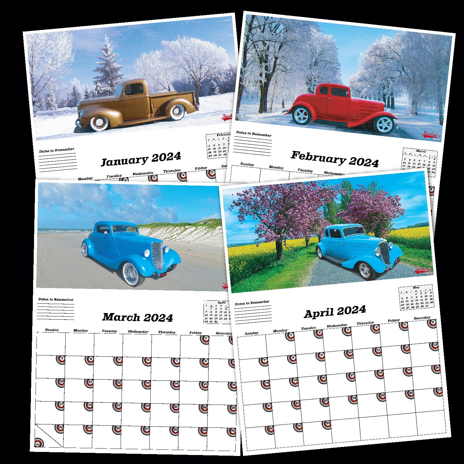 2024 Classic Cars Printable Calendar - Il Fullxfull.5536109323 A71g 