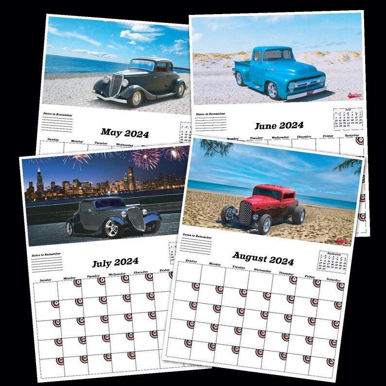 2024 Classic Cars Printable Calendar Digital Download Etsy
