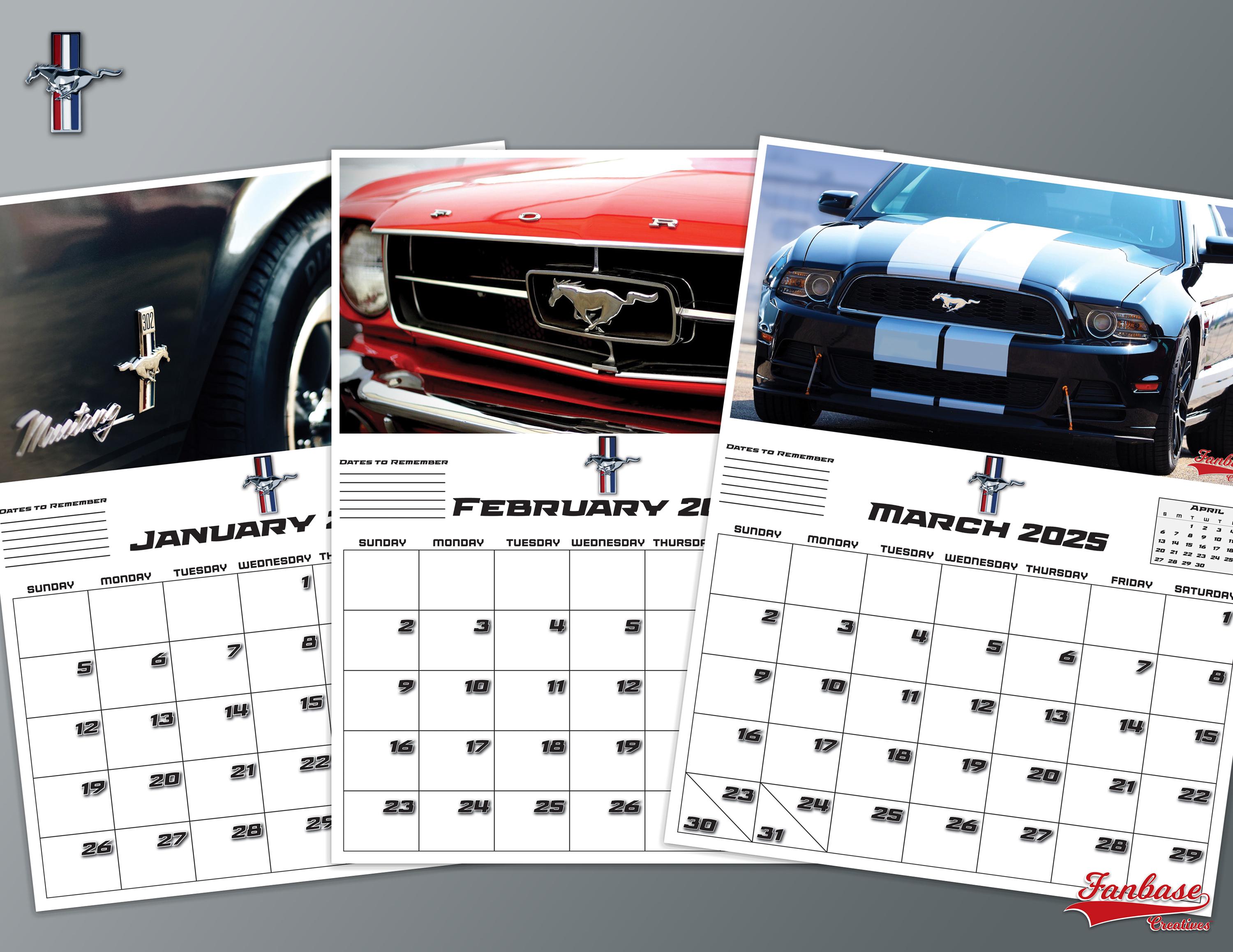 Printable 2025 Mustang Calendars (8.5" X 11") Etsy