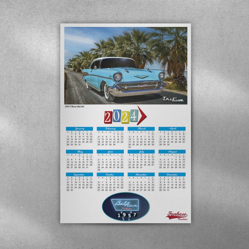 2024 Chevy '57 Bel Air Calendar Etsy