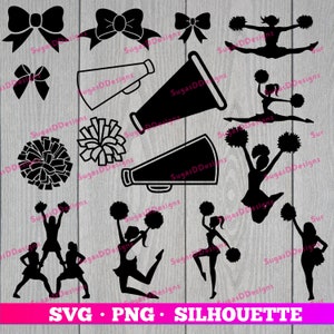 Cheer SVG | Cheerleader SVG | Megafon | Silhouette Studio | Pobieranie cyfrowe, pliki do cięcia