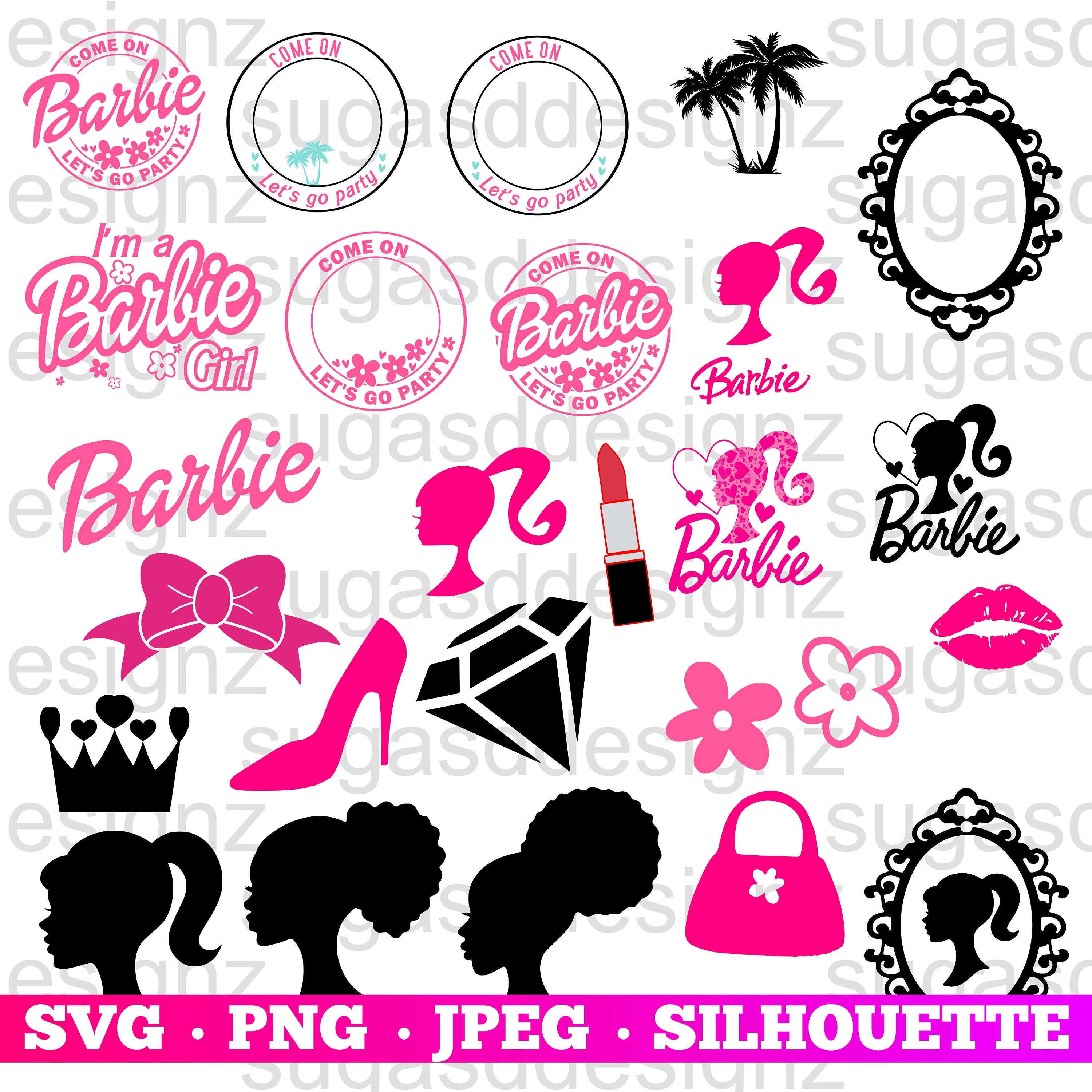 Barbie silhouette stickers hotsell