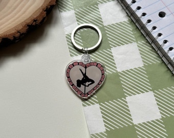 Pole Dancer Keychain | Heart Bag Charm, Pole Sport Gift
