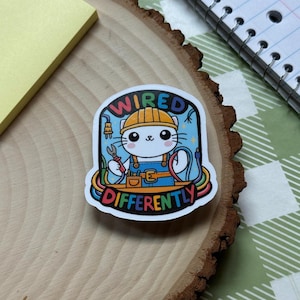 Wired Differently sticker | autism, neurodivergent, adhd, autistic, neurodiversity, neurospicy