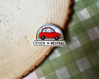 Pegatina "Stuck in Neutral" / autismo, neurodivergente, TDAH, neurodiversidad, neuropicante, autista, discapacidad