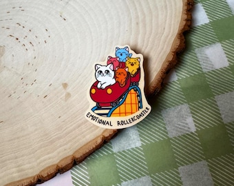 Emotional Rollercoaster sticker | audhd, autism, bipolar, neurodiversity, mental health, relatable