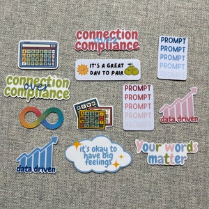 special education behavior analyst teacher stickers autism para for notebook laptop journaling planner kindle water bottle
