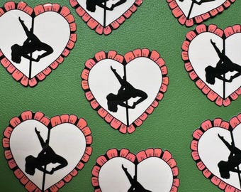 Allegra Pole Dancer Heart Sticker – Water Resistant Vinyl Decal