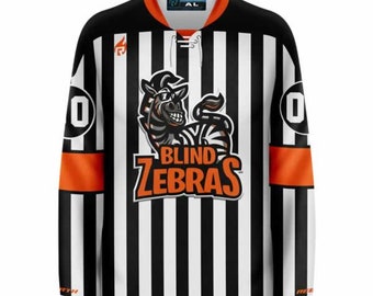 Jersey Ninja - Blind Zebras Funny Hockey Jersey