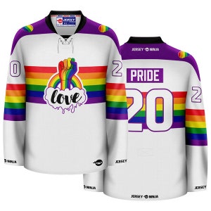 NHL Chicago Blackhawks Custom Name Number White LGBT Pride Jersey