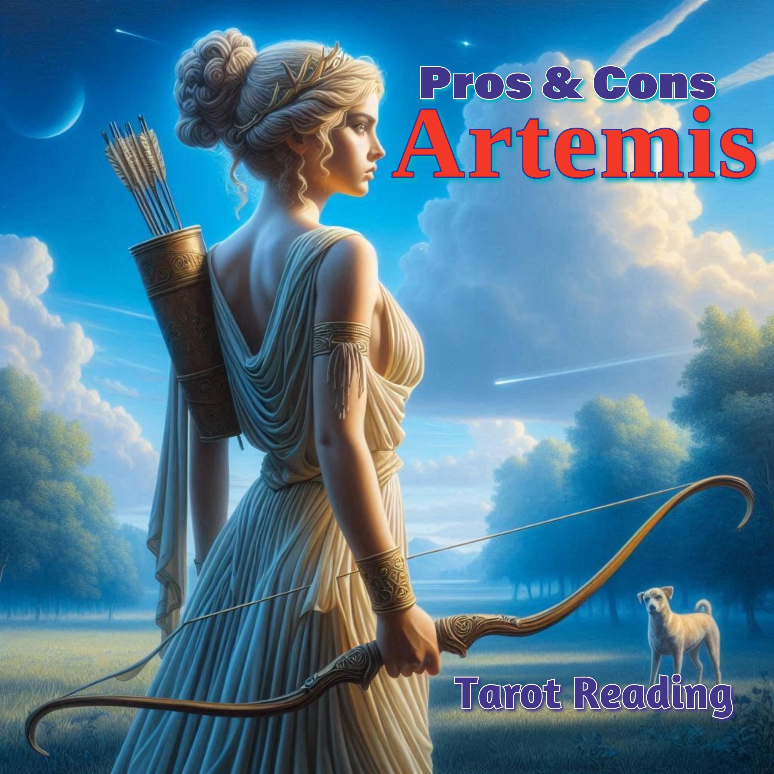 Artemis Pros and Cons Psychic Tarot Reading, Greek Goddess of the Hunt, Moon and Animals, Guidance & Advice